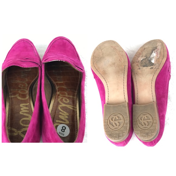 Sam Edelman Etiene Pink Suede Driving Loafers 8 - Picture 9 of 12